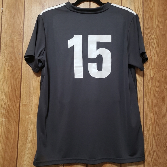 Adidas gray climalite tee Storm FC size XL ladies soccer tee stripe design. - Picture 2 of 6